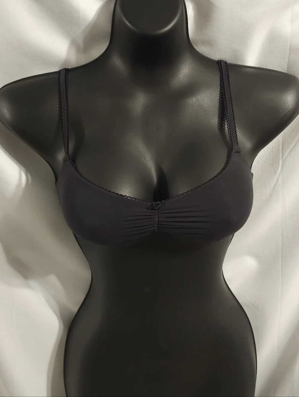 SKIMS Fits Everybody Picot Skimpy Scoop Bralette BR-SCP-4858 Onyx Size Small - Picture 2 of 4